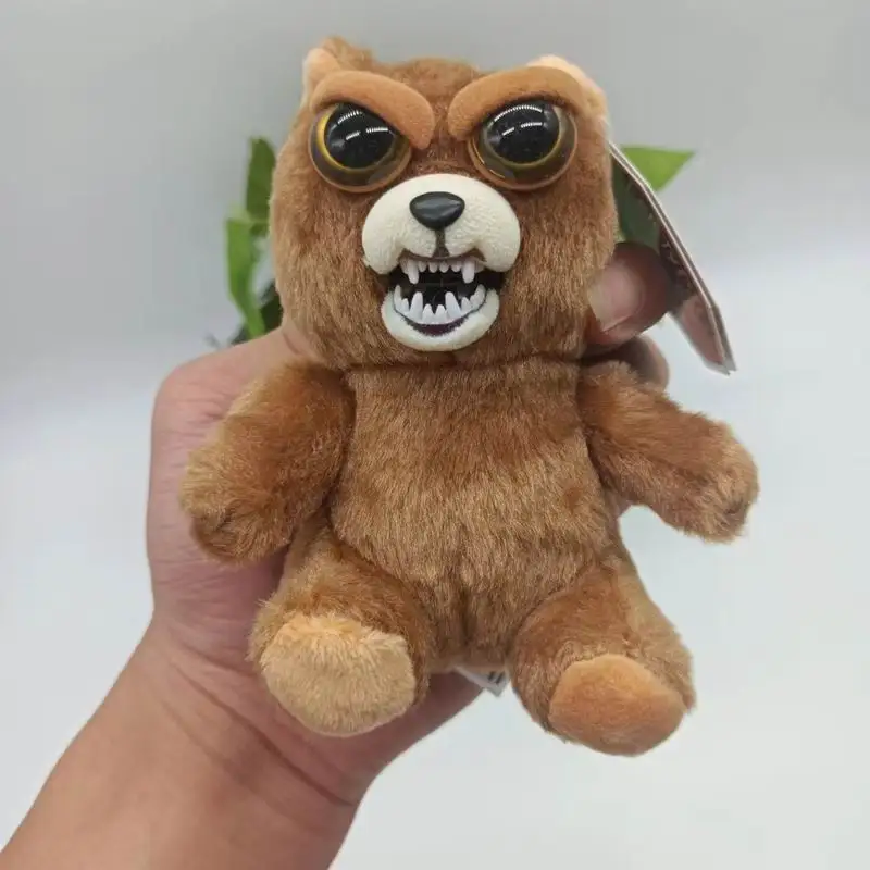 12cm Genuine Feistypets Mischievous Little Pet Face Changing Doll One Second Face Changing Bear Plush Bag Decoration Xmas Gift