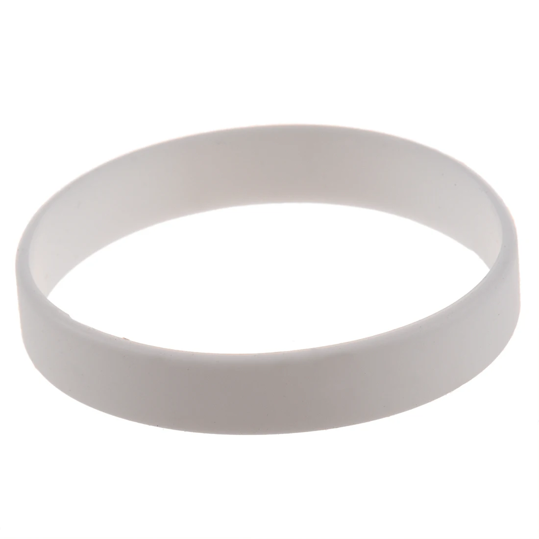 Fashion Silicone Rubber Elasticity Wristband Wrist Band Cuff Bracelet Bangle White