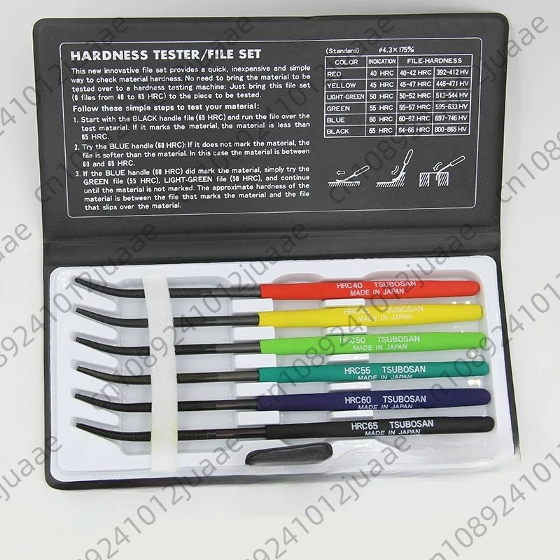 6PCS/Set Hardness Tester File HRC40-65 Handheld Hardness Tester Checker File