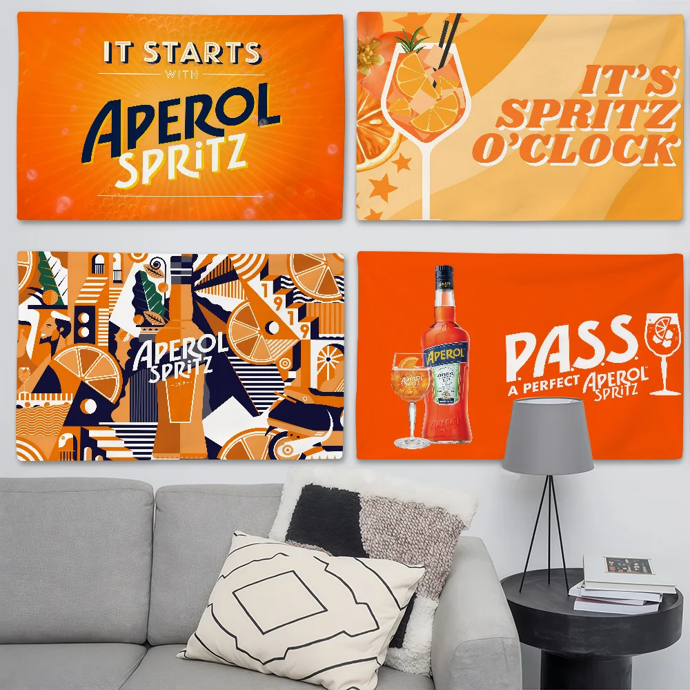Aperols Spritz Flannel Flag Suitable For Birthday Parties Living Room Bedroom And Outdoor Camping Decorations