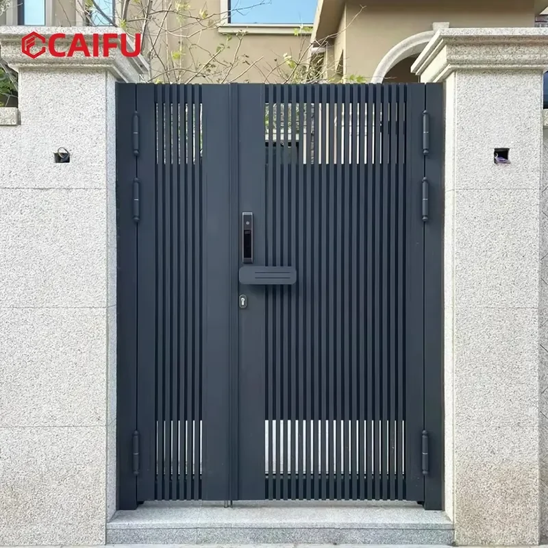 Custom Designed Aluminum Alloy Courtyard Door Single/Double Swing Parent-Child Louvered Entry Gate for Outdoor Garden Villa