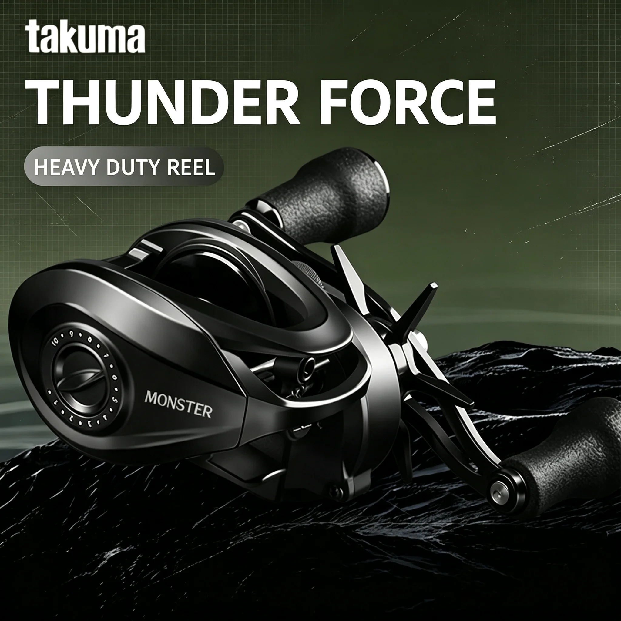 Takuma Monster Baitcasting Reel 11+1bb 6.4:1 Gear Ratio 13kg Max Drag Magnetic Brake Heavy Duty Freshwater Saltwater Tackles