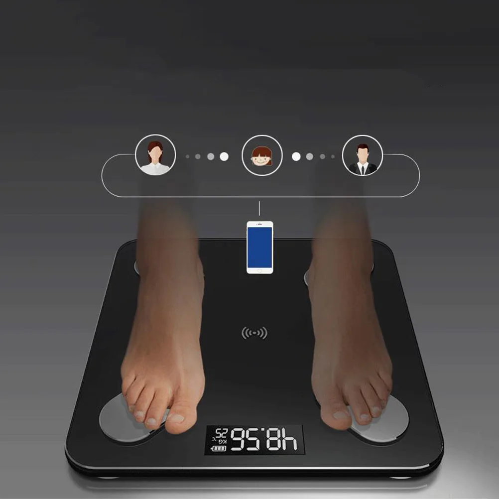 

Black Digital Weight Scale Multiple User Profiles Auto On/Off Function Family