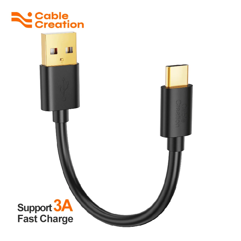 

CableCreation Short USB C 15cm, USB A to USB C Fast Charging Type C Data Cord for Power Bank, iPad,iPhone 16,Android Auto