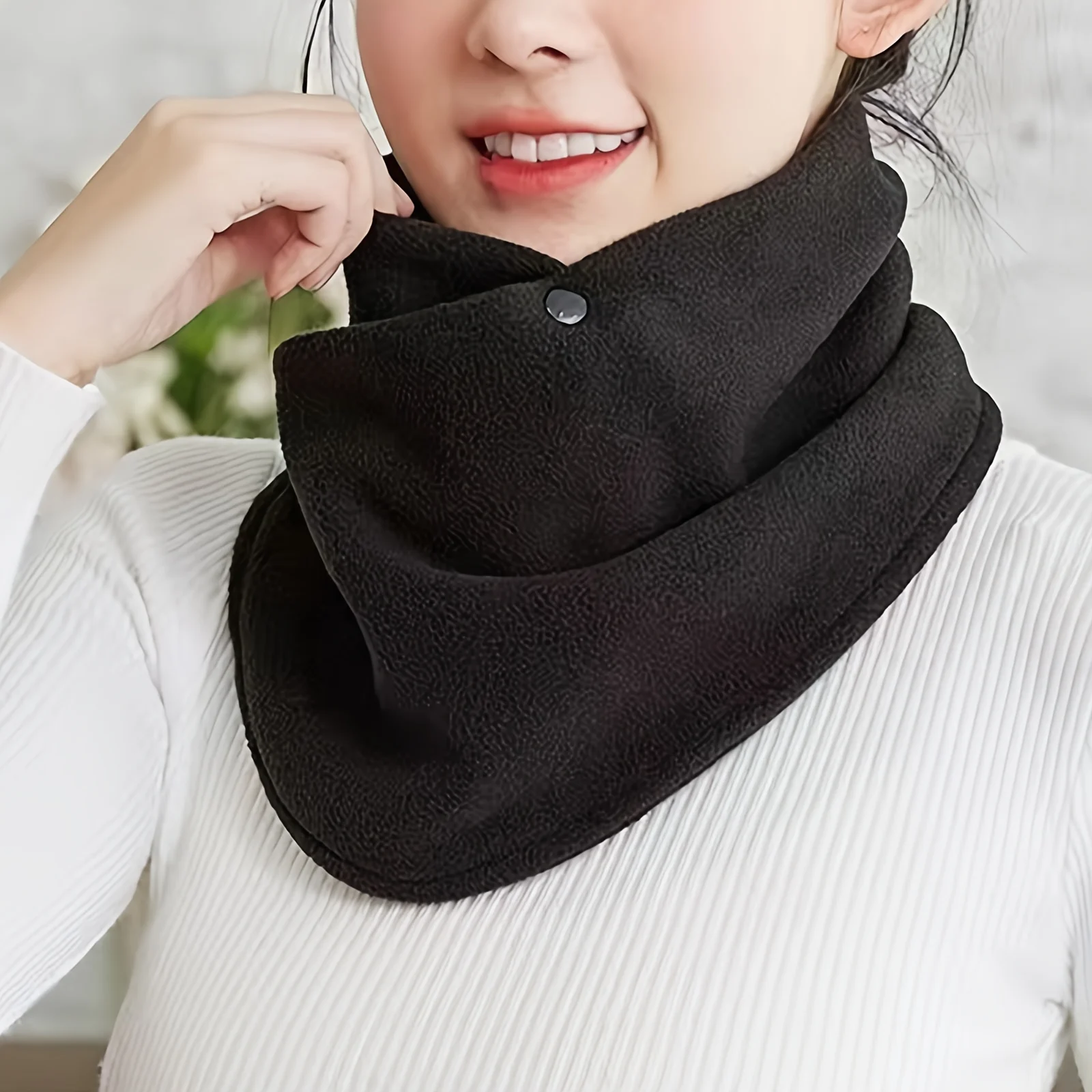 1 Stück Winter-Halsmanschette mit Fleece-Futter – Unisex, winddicht, warm, für Radfahren und Outdoor, Herren und Damen, Winter-Halswärmer – Detail 3