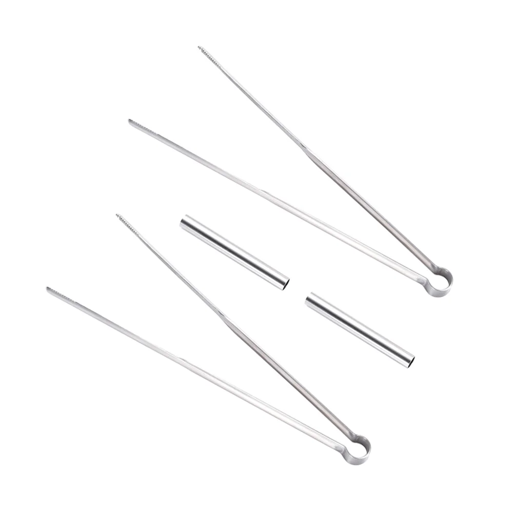 

2 set 2 Sets Stainless Steel Chopstick Clip Household Cutlery Portable Tableware Smooth Surface Modern Design Firm Grip