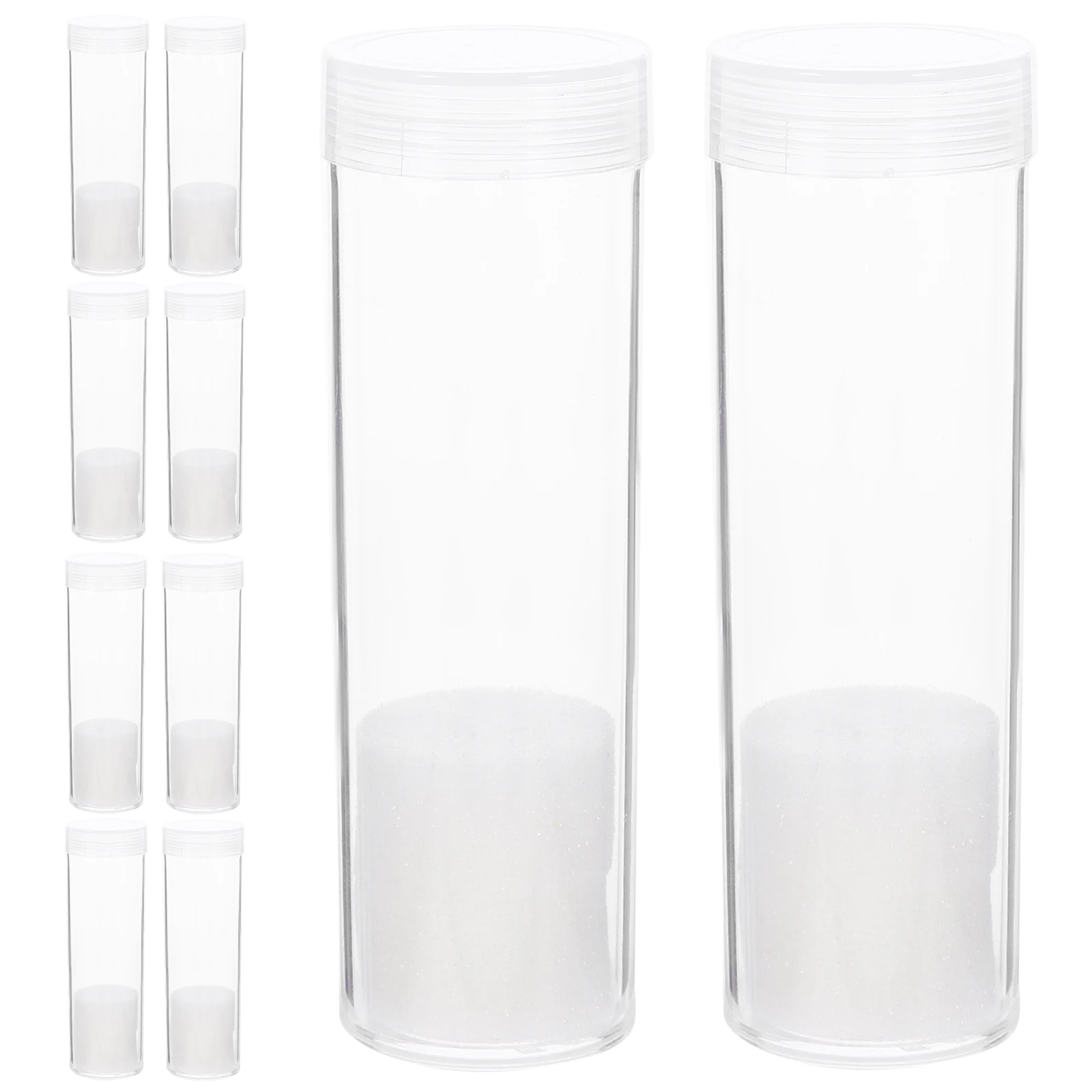 10pcs Coin Storage Tubes Clear Container For Coin Collection Supplies Protector Long-Term Organizer Collectibles Case