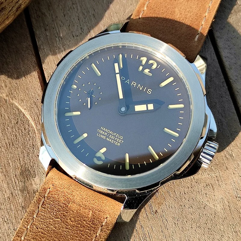 

Автоматические механические часы Parnis Parnis, механизм Seagull ST36, мужские водонепроницаемые настоящие светящиеся большие циферблаты.