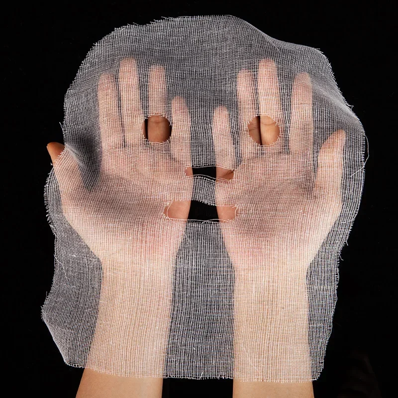 100 ピース/ロットフェイシャルガーゼケアマスク顔痩身除去アイポーチ使い捨てフェイシャルスキンケアマスク美容ツール通気性サロン