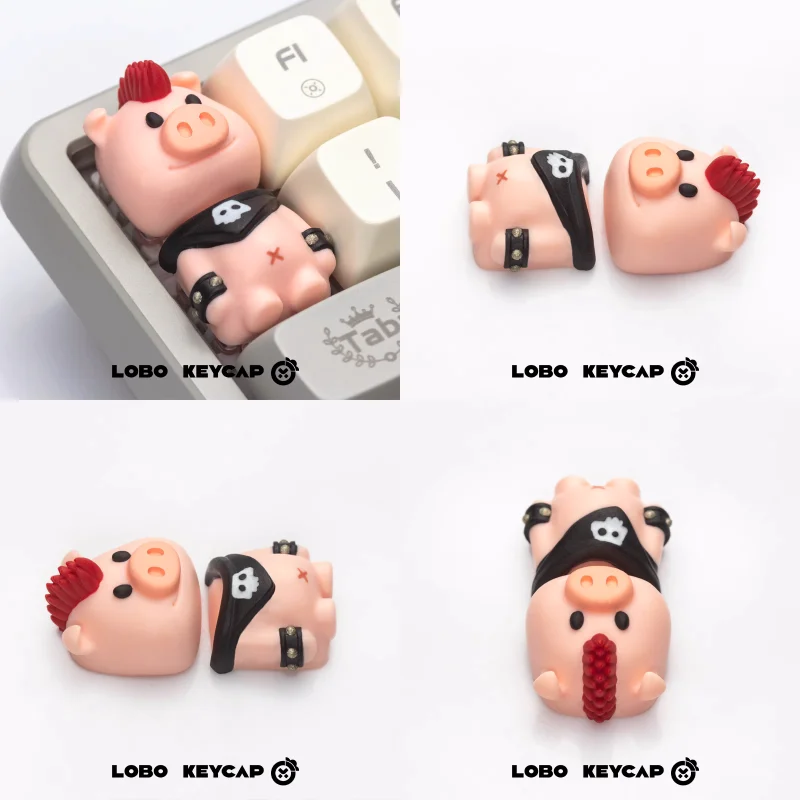 Tapa de teclado personalizada de animales de fiesta, tapa de tecla de proceso de resina de dirección, Teclado mecánico, accesorios para juegos, regalo