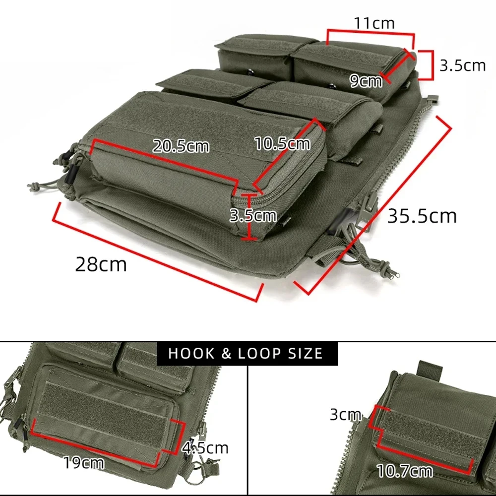 IDOGEAR Tactical vest, zipper, back bag, back supply, attached bag  W/ Mag Pouch for AVS JPC2.0 CPC Vest 3573