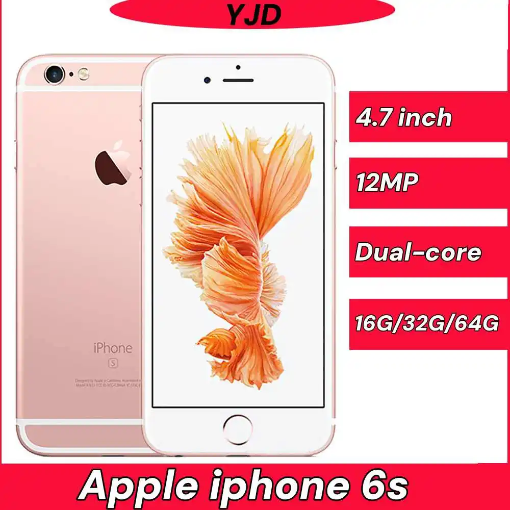 مستعمل 99% جديد Apple iPhone 6S 16/32/64/128GB ROM Touch ID كاميرا 12MP 4.7 "4G ثنائي النواة IOS غير مقفلة الهاتف الخليوي المحمول #1
