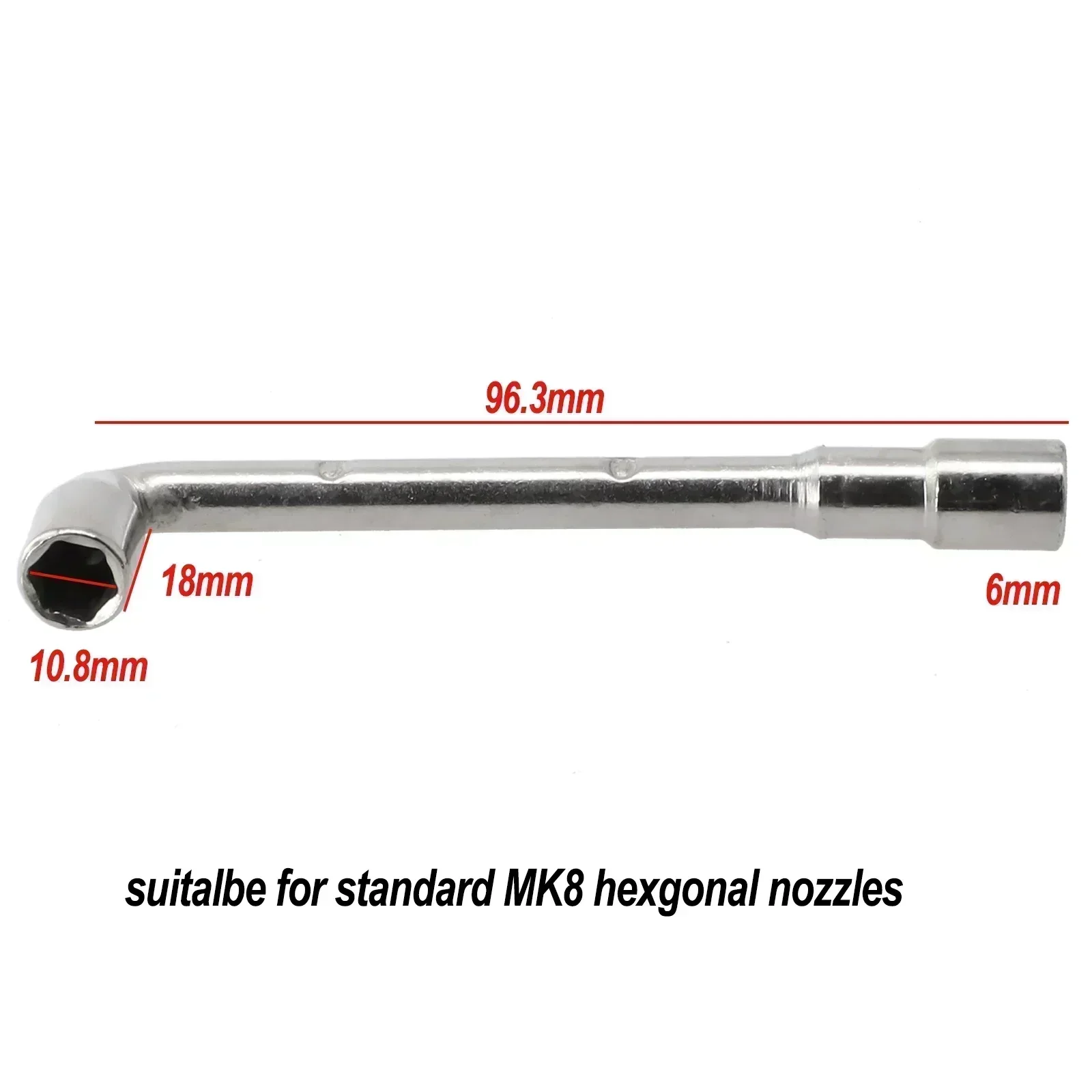 1pc 6mm 7mm Hexagonal Wrench L-Shaped Screw Nut Wrench Sleeve Maintenance Tool Sleeve Wrench For 3 MK8 Nozzle Hand Tools