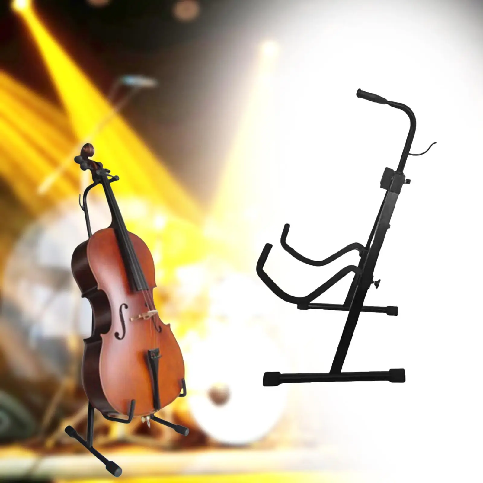 Adjustable Cello Stand with Hook Foldable Stand Compact Cello Support Holder