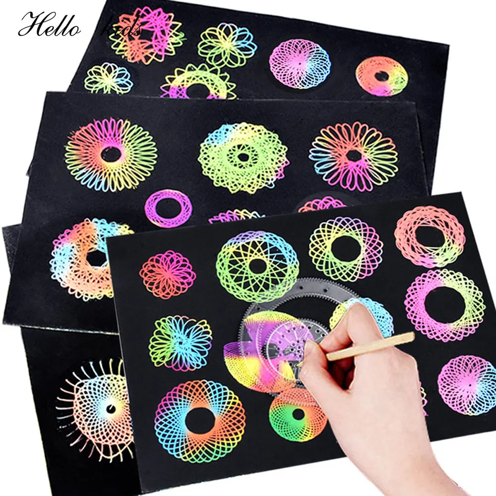 Spirograph Desenho Brinquedos Conjunto para Crianças, Engrenagens e Rodas Interligadas, Régua Geométrica, Acessórios de Desenho, Brinquedo Educacional Criativo, 22Pcs