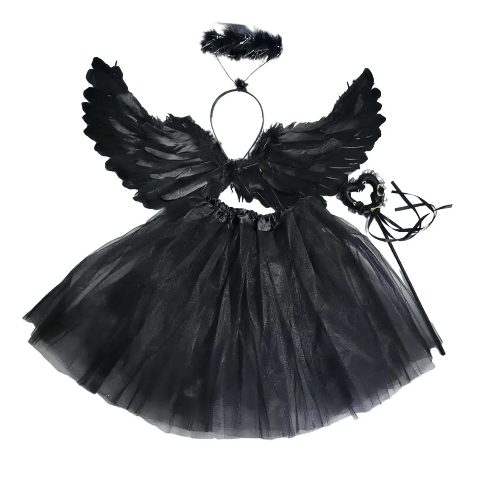 Girls Fairy Costume Angel Wing Costume for Holiday Masquerade Photo Props