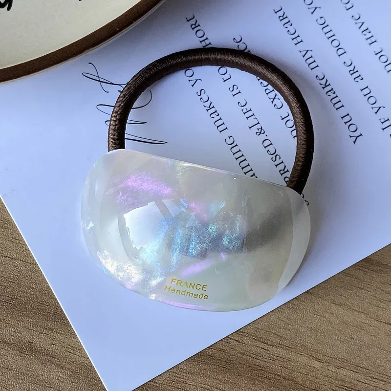 

French-style small oval~ vintage hair tie curved high ponytail hair rope strap hairband round headband