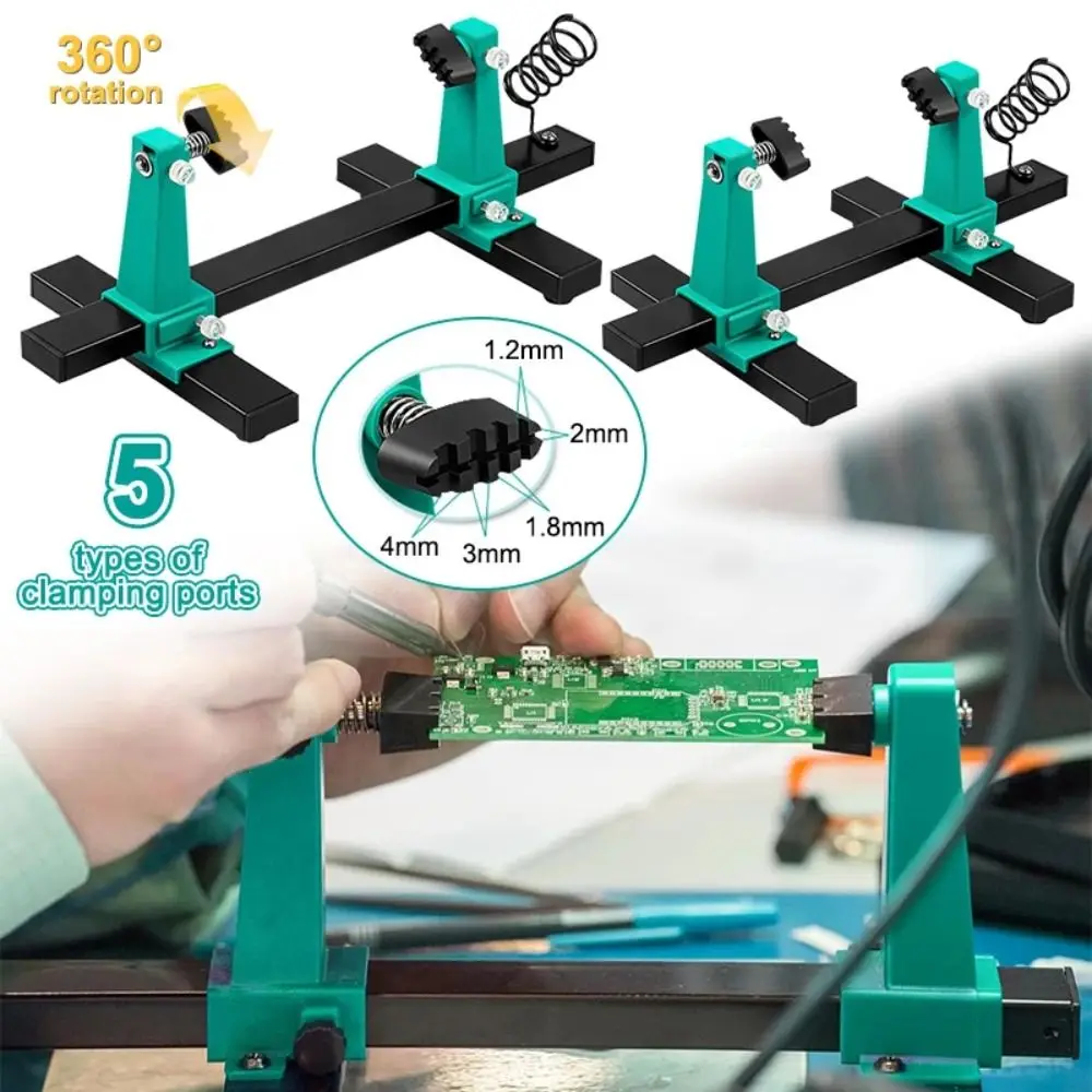 360 Degree Rotation PCB Holder Adjustable Fastening Clamp Circuit Board Holder Fixing Fixture Anti-slip Clamping Kit