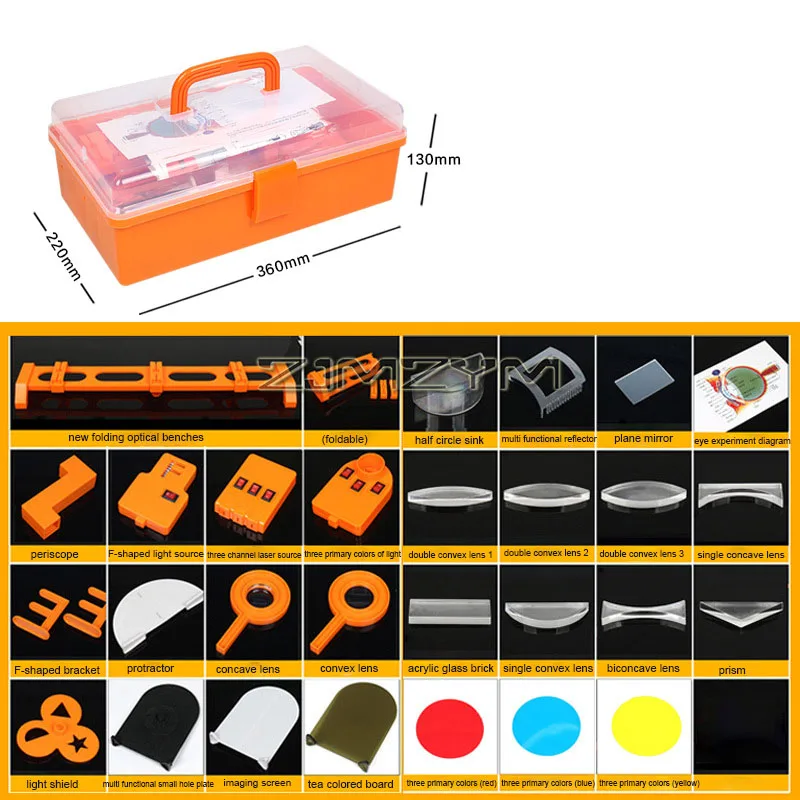 Geometric Physics Optics Optical Experiment Box Science Experiment Kit Lens Kit Convex Concave Lens