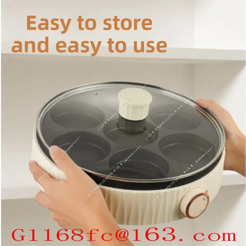 Fried Egg Burger Machine, Non Stick Frying Pan, Plug-in Seven Hole Household Breakfast Pancake Pan, Fried Egg Magic Tool