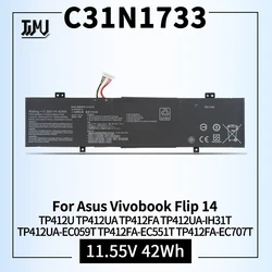 C31N1733 Laptop Battery Replacement for ASUS VivoBook Flip 14 TP412U TP412UA TP412FA TP412UA-IH31T TP412UA-EC059T TP412FA-EC551T