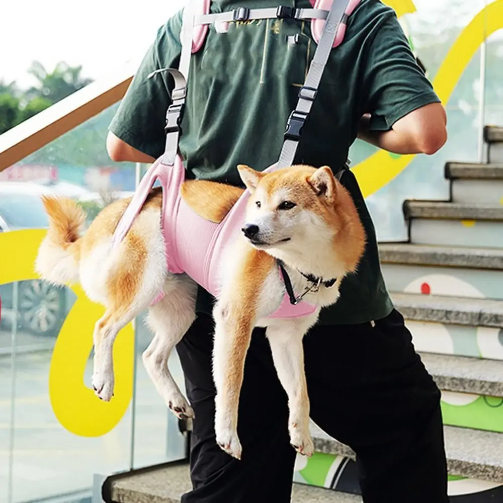 

Soft Pet Carrier Bags Breathable Big Capacity Dog Sling Harness with Safety Strap and Pocket Adjustable Dog Horizontal Backpack