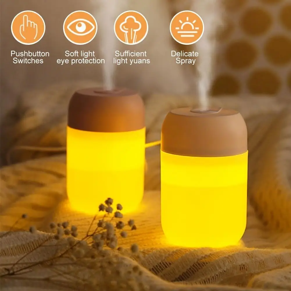 Маленький увлажнитель воздуха, домашний мини-настольный увлажнитель воздуха, бесшумный светящийся в темноте USB-увлажнитель для спальни, портативный спрей, тонкий подходит