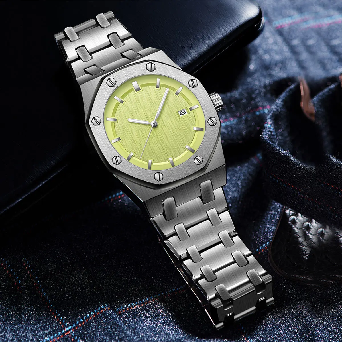 Simple, atmospheric, classic, fashionable, polygonal, trendy, deep waterproof wristwatch