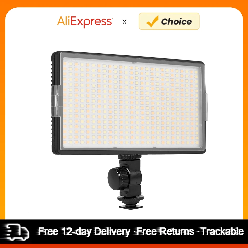 LED-416 LED Video Light Professional On-Camera Photography Light Panel 416PCS Bright Light Beads with 1/4” Screw Hole Ball Head