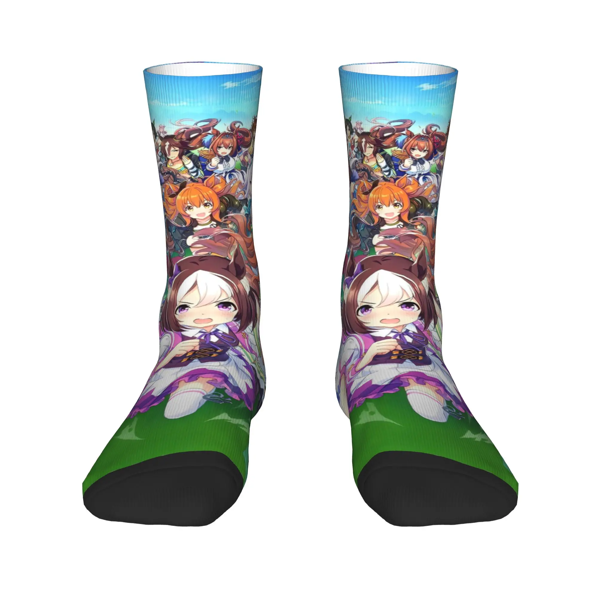 Uma Musume Stockings  Elegant Socks Adults Men Breathable Socks Autumn Running Design Anti Skid Socks Birthday Gift