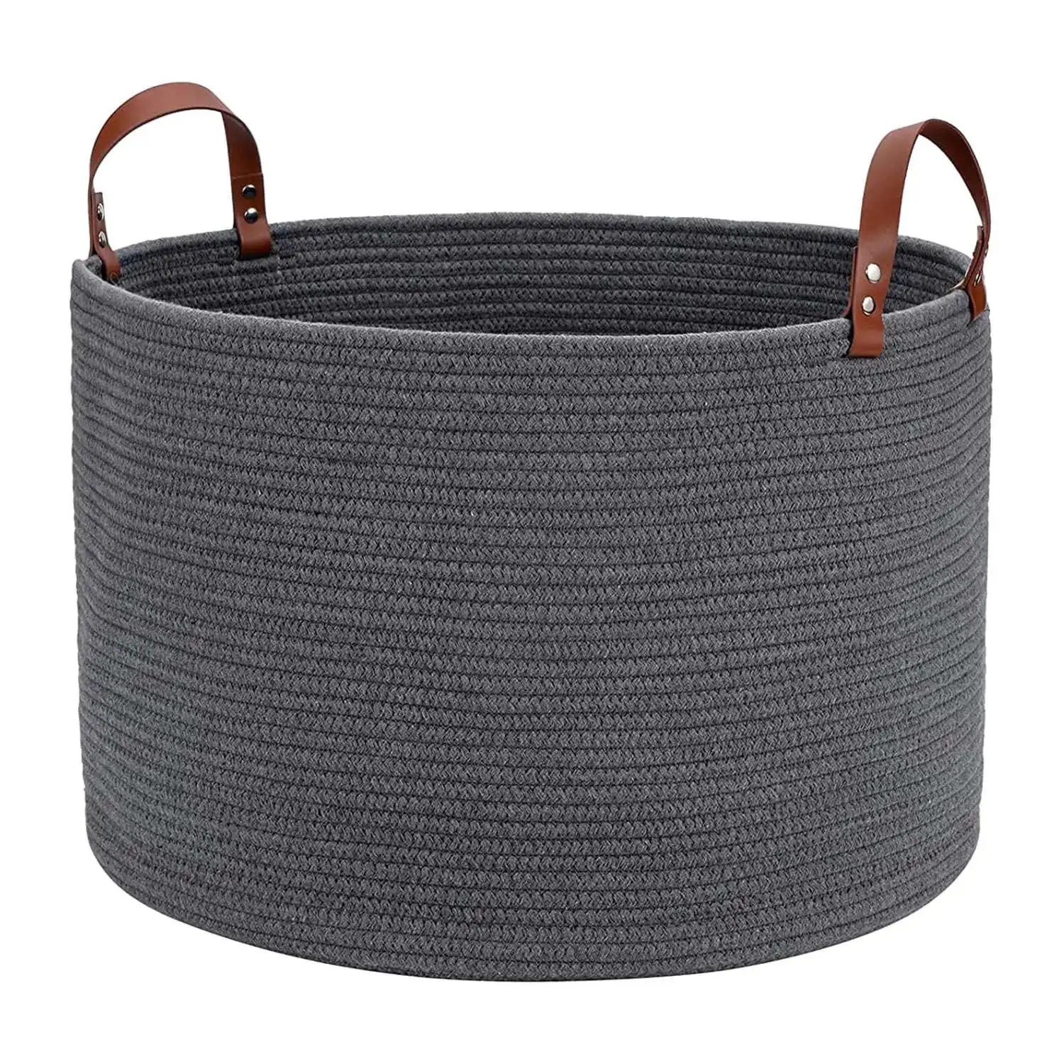 Large Basket for Blanket Storage Basket Bins for Organizing Cotton Rope Woven Laundry Hamper Living Room Storage Basket