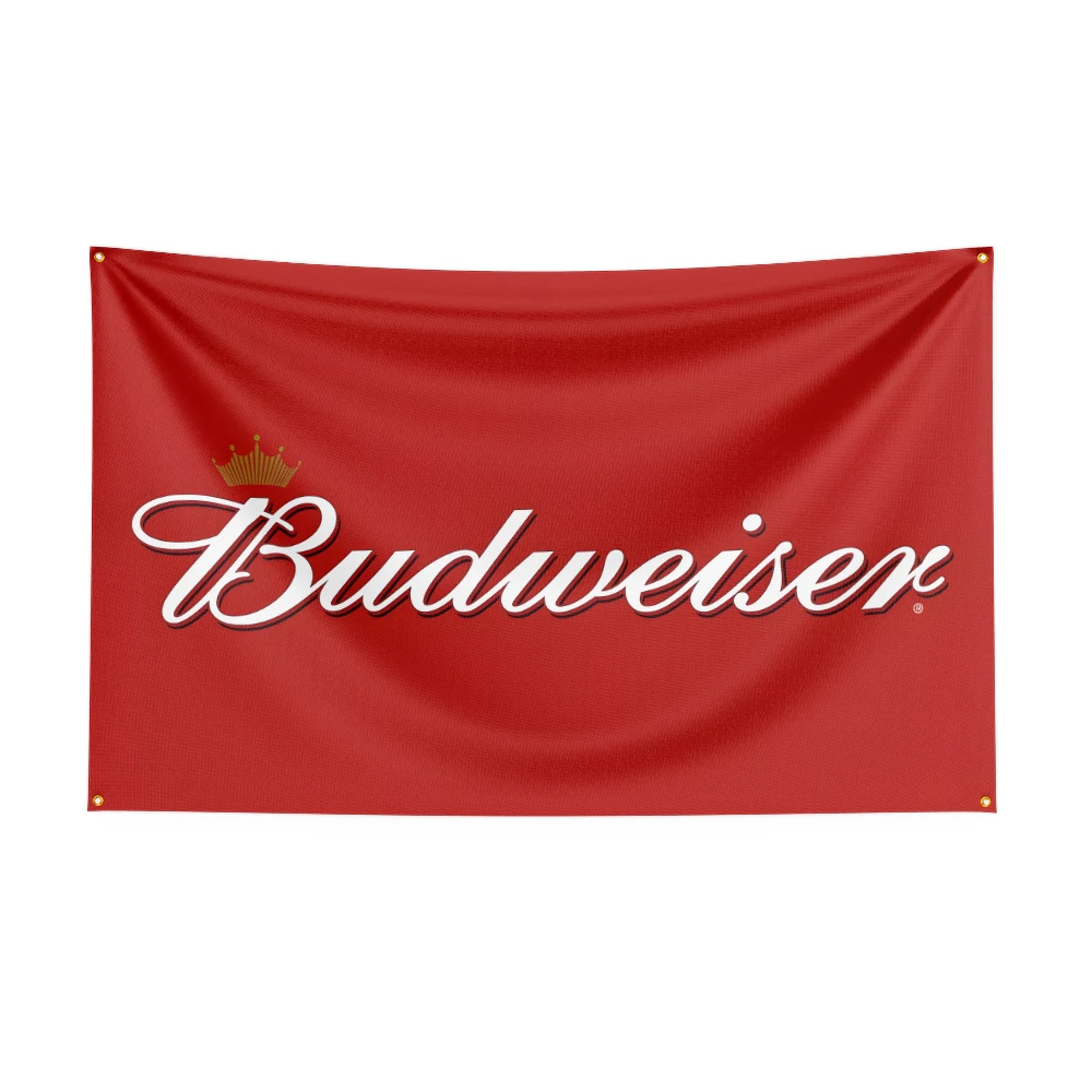 3X5 Budweiser Flag Polyester Printed Wine Banner For Decor