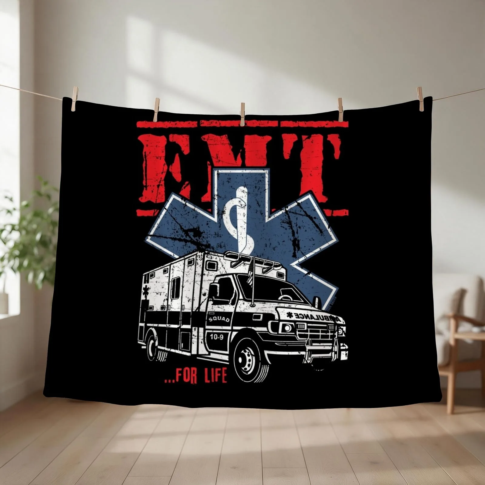 EMT For Life EMS Ambulance Throw Blanket Hairys Extra Large Throw Luxury Designer valentine gift ideas Blankets