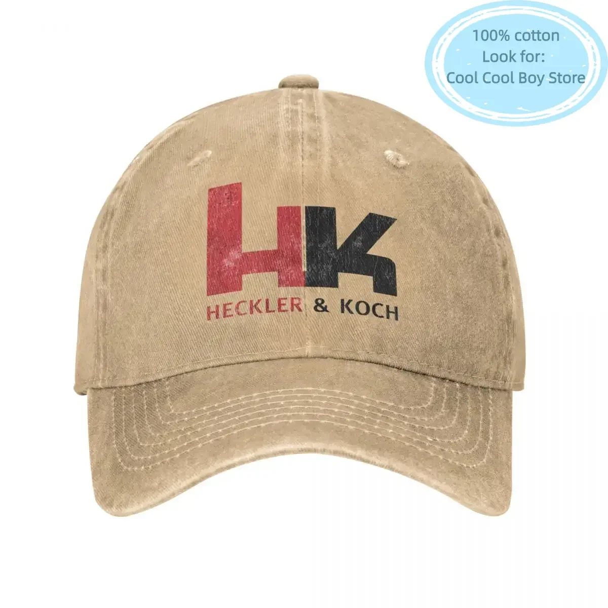 

Retro HK Baseball Caps for Men Women Distressed Denim Headwear Heckler Koch Firearms Outdoor Workouts Caps Hat