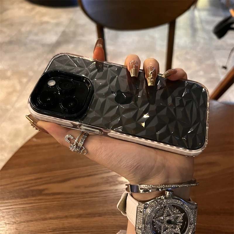 حافظة شفافة لامعة ماسية فاخرة لهاتف آيفون 17 Air 16 Pro Max 15 14 13 12 11 XS XR 7 8 Plus غطاء ممتص للصدمات ناعم #6