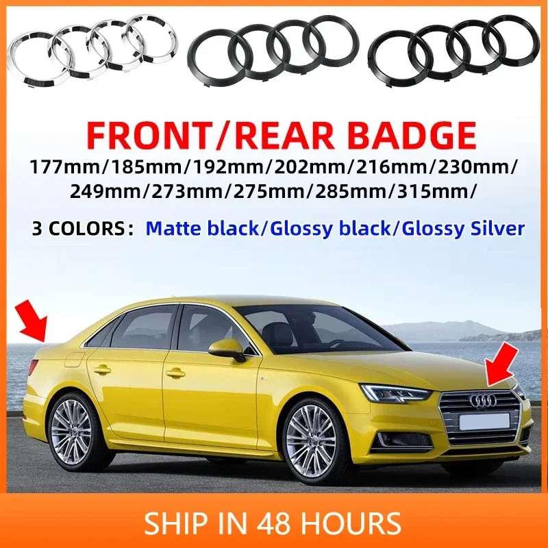 

Эмблема-наклейка ABS на передний капот и задний багажник для Audi A3 A4 A4L A5 A6 A6L A7 A8L Q2L Q3 Q5 Q7 TT, стайлинг автомобиля