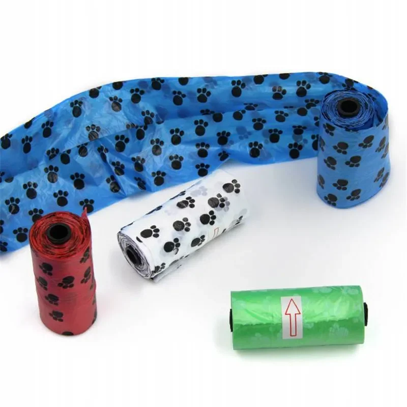 15Pcs/1Roll Pet Waste Clean Poop Bags Pet Dog Waste Poop Bag with Printing Doggy