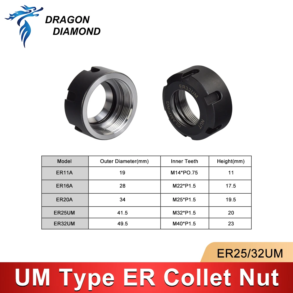 3Pcs ER Nut ER25 ER32 UM Nut ER Collet Nut for Clamping CNC Milling Turning Collet Chucks ER Knife Shank