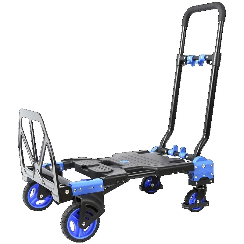 New Design Foldable multifunctional Aluminium and plastic 150kg Cart Platform for luggage Hand Truck with wheels