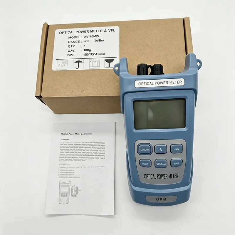High Precision Optical Power Meter & VFL All-in-One Tester, Rechargeable, 10/30/50mW Red Light, Test Range -70~+10dBm