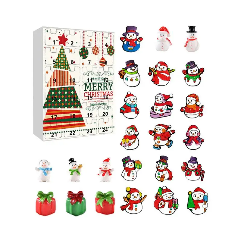 2024 Advent Calendar Charm For Shoes With Holes Christmas Trees Snowflakes And Santa Claus Fashion Clog Shoe Accessories