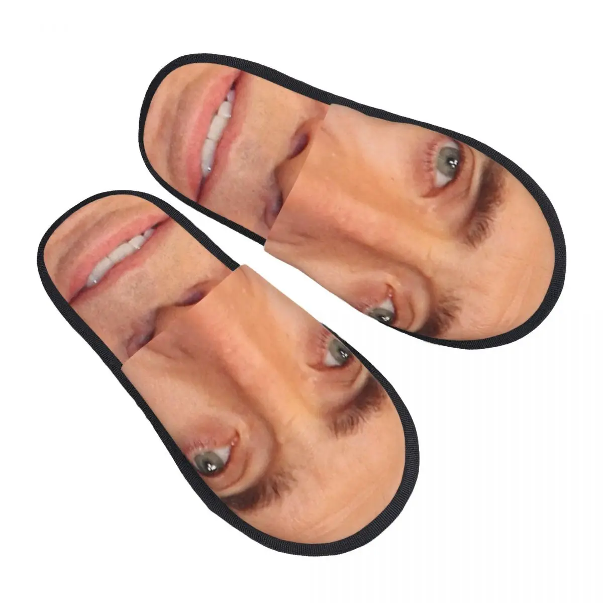 Nicolas Cage Face Guest Slippers for Bathroom Women Custom Print Funny Meme House Slipper