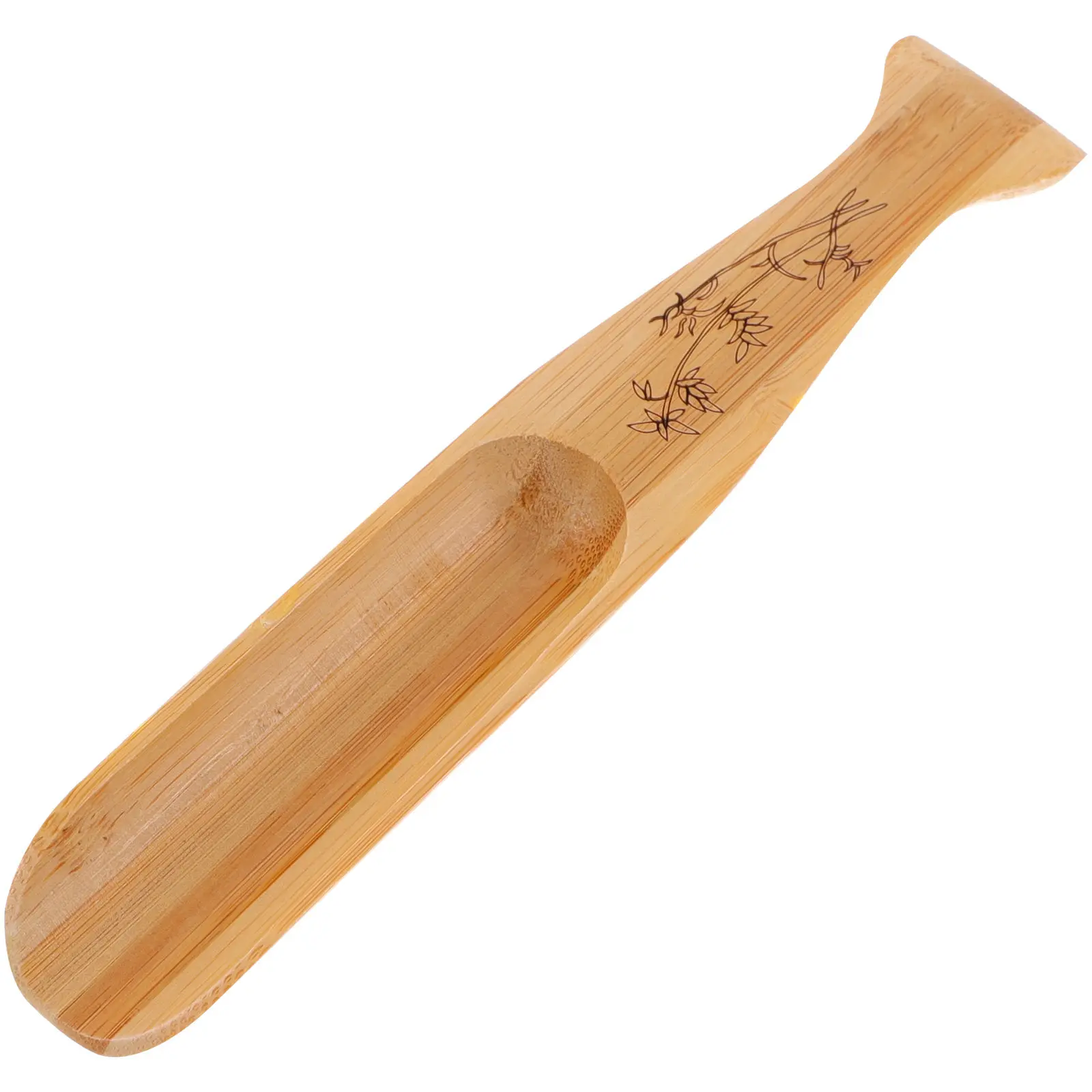 Bamboo Tea Spoon Fishtail Design Light Weight Rust Free Healthy Wooden Teaspoon Scoop for Afternoon Tea Coffee Flour Jar Sugar