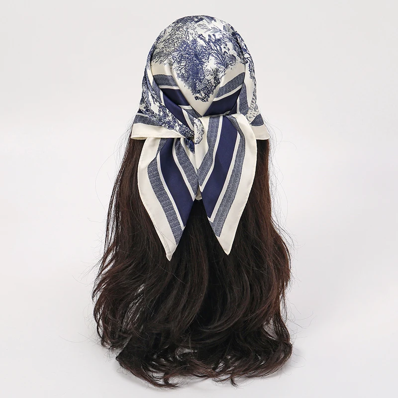 

70*70 см квадратные шелковые шарфы женские хиджаб шали Абая женская вуаль исламский тюрбан женский платок на голову платок бандана пляжное парео 2025