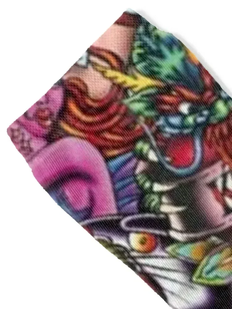 Tattoo art collage Socks cool sheer Novelties new in's Socks Men's Women's