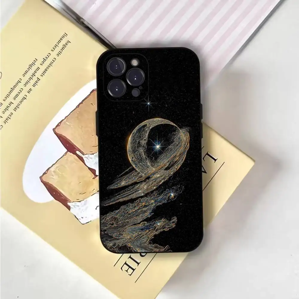 حافظة هاتف Space For Galaxy Universe لهاتف iPhone 6,17,16,15,14,13,12,11 Plus، Pro Max، XS، X، XR، SE، Mini، 8، غطاء أسود من السيليكون الناعم #5