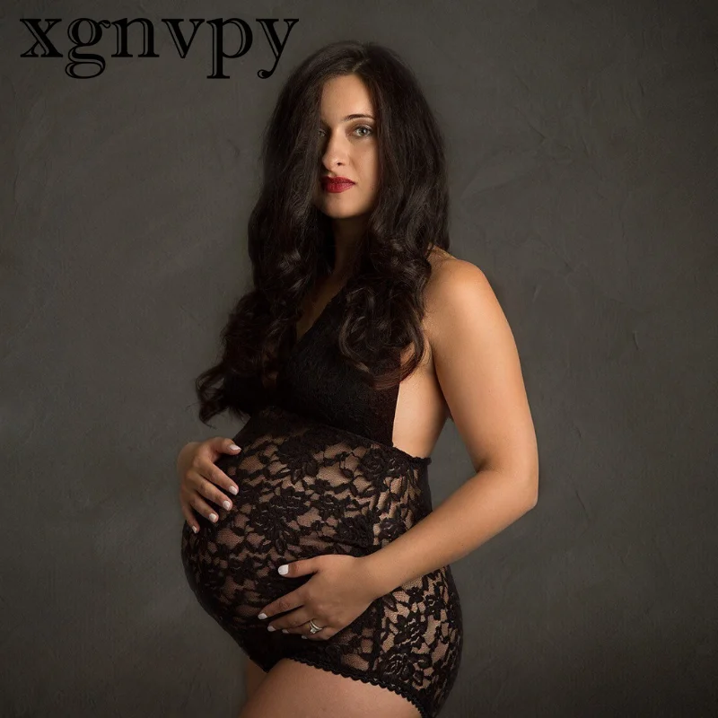 Xgnvpy-Pijama para mujer embarazada, Body de empalme, lencería Sexy de encaje, ropa interior, vestido de sesión de fotos de embarazo de verano, nueva moda