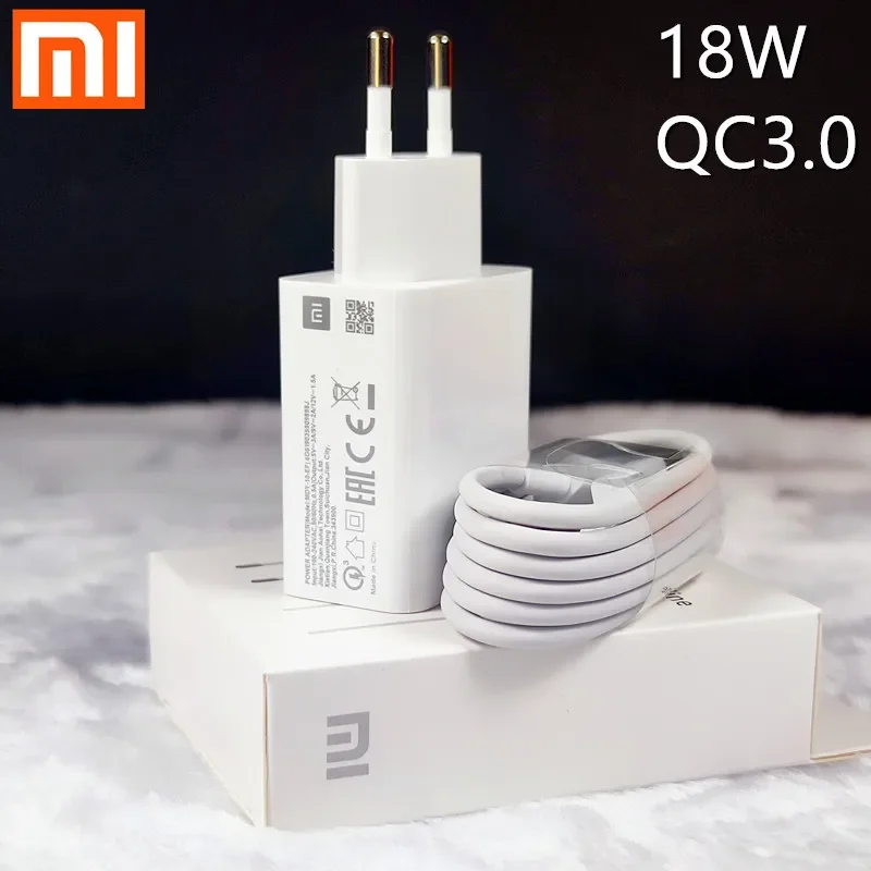 18W charger Xiaomi Fast Charge Adapter QC3.0 USB Type C Cable For Mi 9 SE 8 se 6 9T A1 A2 Redmi Note 7 8 K20 k30 Pro