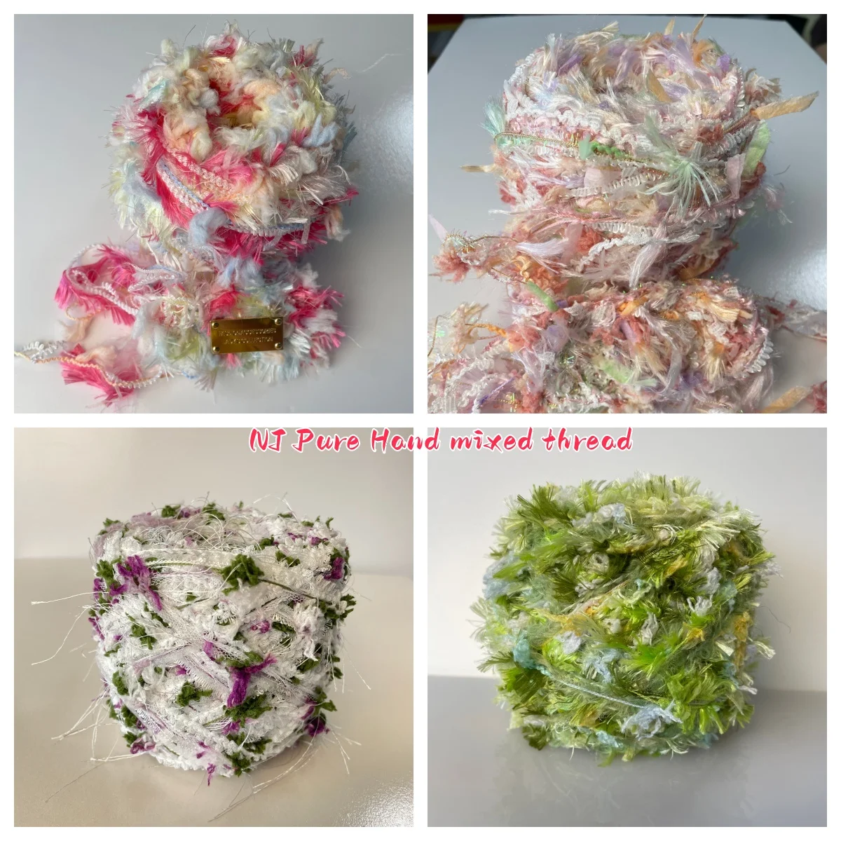 200g Featured Handmade Mixed Yarn Fancy Yarn Crochet Flower Thread DIY Hair Clip ,Bag, Handmade Artwork ,Holiday Gift