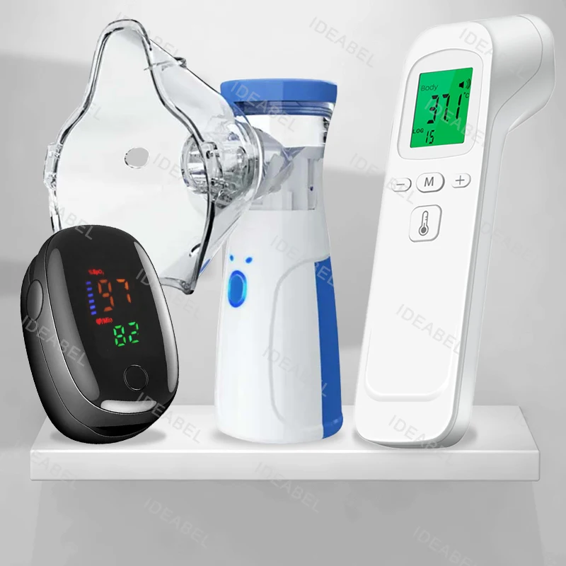 Inhalador nebulizador inhalador nebulizador de inhalación portátil atomizador de malla para niños adultos nebulizador oxímetro termómetro de oído salud